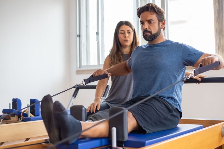 Guided rehab exercise with clinician support